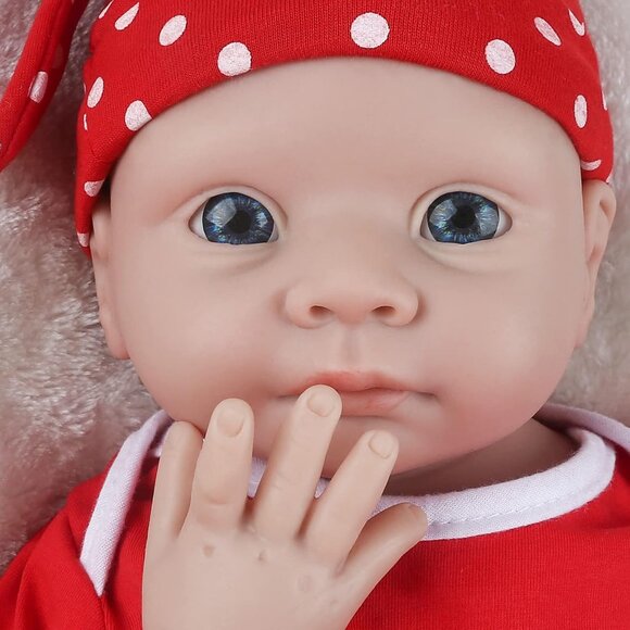🆕19Inch Full Platinum Silicone Reborn Baby Dolls Open Eyes Girl with Doll Cloth - Picture 2 of 6
